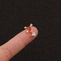 Ear Cartilage Rings & Studs Lady 316 Stainless Steel  Copper Inlaid Zircon Zircon main image 5