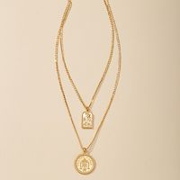 Hot Selling Fashion Double-layer Gold Coin Necklace Wholesale main image 4