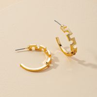 Fashion New 1 Pair Of Metal C-shaped Hot-selling Alloy Earrings main image 1