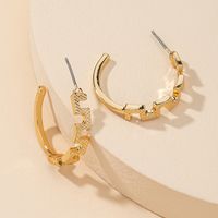 Fashion New 1 Pair Of Metal C-shaped Hot-selling Alloy Earrings main image 4