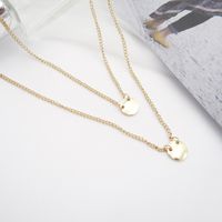 Hot Selling Fashion Double Layer Small Disc Necklace Wholesale main image 4