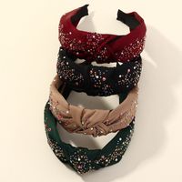 Korean  New Wide-brimmed Solid Color Fabric Headband main image 2