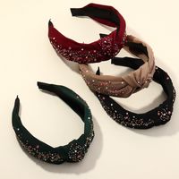 Korean  New Wide-brimmed Solid Color Fabric Headband main image 3