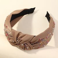 Korean  New Wide-brimmed Solid Color Fabric Headband main image 4
