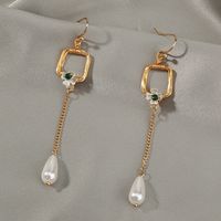 Hot Sale Fashion Retro Long Tassel Simple Wild Pearl Petal Natural Stone Earrings main image 3