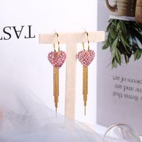 Fashion Love-shaped Long Tassels C-shaped Earrings main image 1