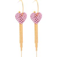 Fashion Love-shaped Long Tassels C-shaped Earrings main image 6