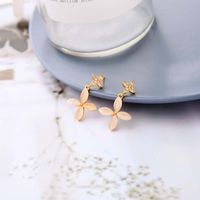 Flower Fashion New Wild Simple Opal Girls S925 Silver Needle Small Alloy Earrings main image 5
