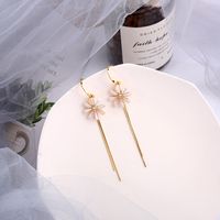 Tassel Wild Korean Long S925 Silver Needle Simple Flower Earrings For Women main image 1