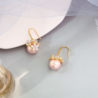 Fashion New Pearl  Double C Wild Flower Alloy Earrings For Women main image 4