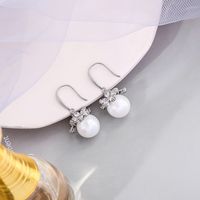 Fashion New Pearl  Double C Wild Flower Alloy Earrings For Women main image 5