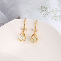 Opal Fashion C-shaped Fashion Wild Butterfly Alloy Earrings For Women main image 5