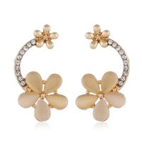 Fashionable Small Flowers Wild Exaggerated Diamond Alloy Earrings main image 1
