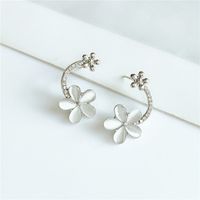 Fashionable Small Flowers Wild Exaggerated Diamond Alloy Earrings main image 4