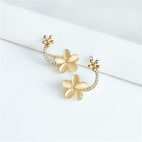 Fashionable Small Flowers Wild Exaggerated Diamond Alloy Earrings main image 5