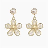 Mode Coréenne Court Paragraphe Clignotant Boucles D&#39;oreilles Fleur De Diamant Sauvage Pour Femmes main image 1