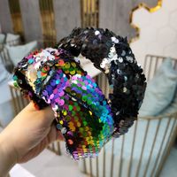 Hot Selling New Sequins Knotted Headband Super Flash Headband Wholesale main image 2