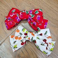 Korean Bow Fabric Cherry Back Head Clip Wild Girly Cute Hairpin main image 5