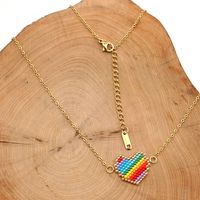 Hot Selling Fashion Hand-woven Colorful Love Necklace Wholesale main image 2