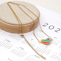 Hot Selling Fashion Hand-woven Colorful Love Necklace Wholesale main image 4