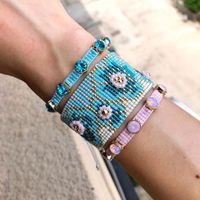 Hot Selling Fashion Rice Bead Woven Plum Blossom Diamond Multi-layered Bracelet Wholesale main image 1