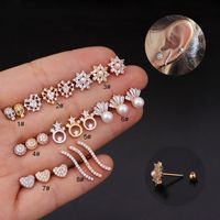 New Fashion Stainless Steel Threaded Earrings sku image 18