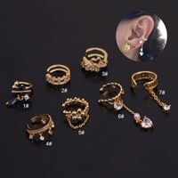 Korean Creative U-shaped Cartilage Ear Clip Inlaid Zircon Non-pierced Earrings sku image 1