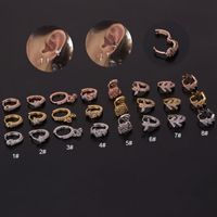 New  Creative Snake-shaped Round Ear Bone Buckle Micro-inlaid Zircon Earrings sku image 22