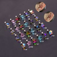 Ear Cartilage Rings & Studs Simple Style Star 316 Stainless Steel  Inlaid Zircon sku image 9