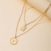 Hot Selling Fashion Double-layer Gold Coin Necklace Wholesale sku image 1