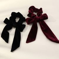 Hot Selling Fashion Stretch Fabric Long Streamer Hair Scrunchies Set Wholesale sku image 1