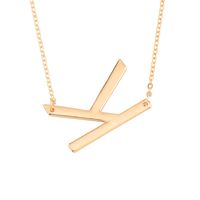 Hot Selling Fashion Simple Letter  26 English Letters Necklace sku image 11