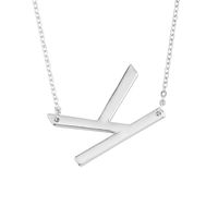 Hot Selling Fashion Simple Letter  26 English Letters Necklace sku image 37