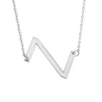 Hot Selling Fashion Simple Letter  26 English Letters Necklace sku image 52