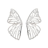 Hot Selling Fashion Exaggerated Metal Hollow Butterfly Earrings sku image 2