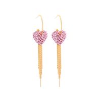 Fashion Love-shaped Long Tassels C-shaped Earrings sku image 2