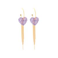 Fashion Love-shaped Long Tassels C-shaped Earrings sku image 3