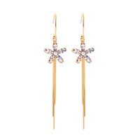 Fashion Long Flower Thin C-shaped Niche Tassel Alloy Earrings For Women sku image 1