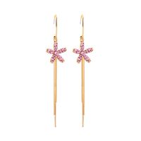 Fashion Long Flower Thin C-shaped Niche Tassel Alloy Earrings For Women sku image 2
