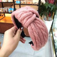 Hot Knitted Knotted Headband  Wool Hairpin Simple Wide-border Headband sku image 1