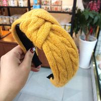 Hot Knitted Knotted Headband  Wool Hairpin Simple Wide-border Headband sku image 2