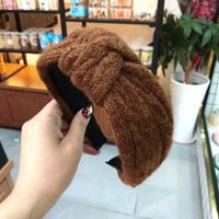 Hot Knitted Knotted Headband  Wool Hairpin Simple Wide-border Headband sku image 4