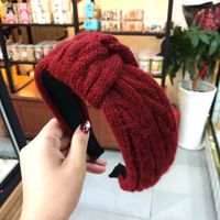 Hot Knitted Knotted Headband  Wool Hairpin Simple Wide-border Headband sku image 6