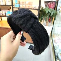 Hot Knitted Knotted Headband  Wool Hairpin Simple Wide-border Headband sku image 7