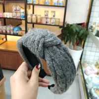 Hot Knitted Knotted Headband  Wool Hairpin Simple Wide-border Headband sku image 8