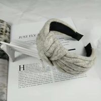 Hot Knitted Knotted Headband  Wool Hairpin Simple Wide-border Headband sku image 9