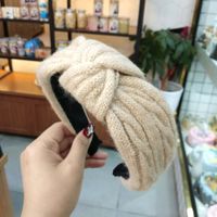 Hot Knitted Knotted Headband  Wool Hairpin Simple Wide-border Headband sku image 10