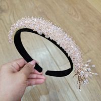 Koreanische Kristallmode Perlen Breit Glänzend Strass Stirnband sku image 5