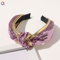 New Sequins Knotted Fish Scales Phnom Penh Solid Color Headband sku image 4