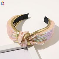 New Sequins Knotted Fish Scales Phnom Penh Solid Color Headband sku image 3